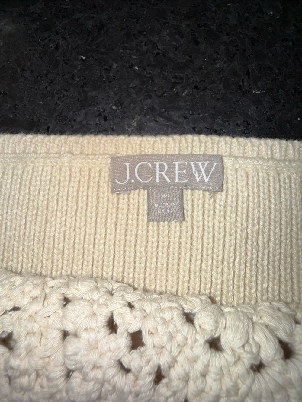 UEC J.CREW  Cropped crochet tank top in silk-cotton blend tan cream SZ MED - Picture 6 of 11